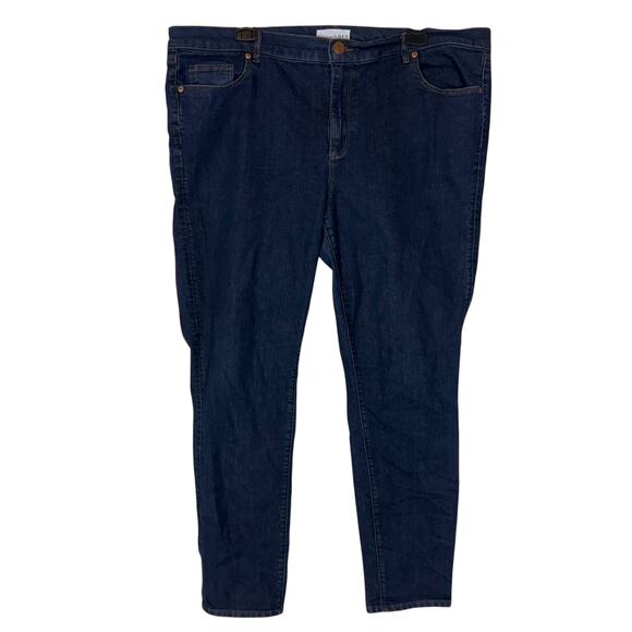 Made And Loved Loft Jeans Womens 18/34 Blue Denim Stretch High-Rise Skinny Leg - Picture 1 of 15